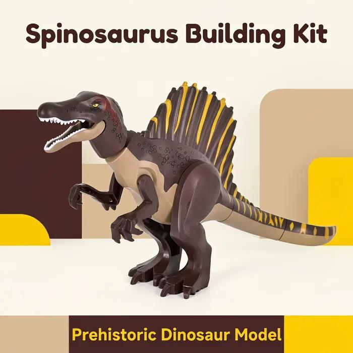 Ensemble de blocs de construction dinosaure Spinosaurus jouet d'aventure jurassique avec voiture tout terrain et arbres briques éducatives STEM pour occcasions spéciales imagination créative et développement des compétences