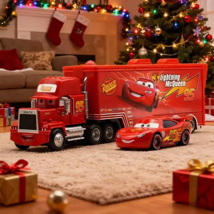 Ensemble de voitures et de camions Disney Pixar, Lightning Mcqueen, oncle Mike, modèle de voiture de course, cadeau de nouvel an et de noël pour garçons, nouvelle collection 2025