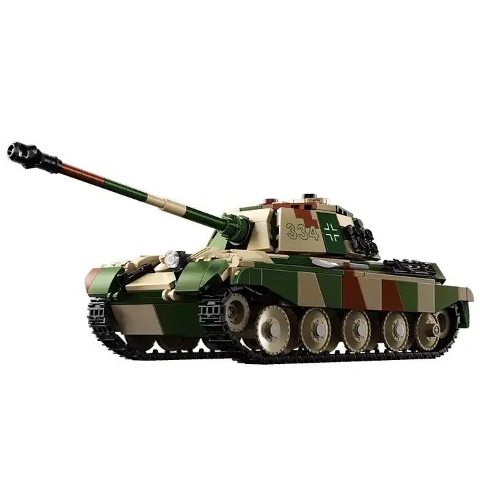 Modèle de tank Le Yi Building Tiger King Tank Toy Fighter Vehicle Model Éducateur Assemblage Anniversaire Cadeau Décoration Occasions Spéciales