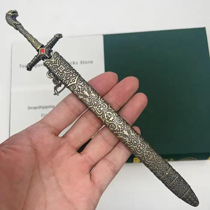 Réplique de l'épée Garde de Serment de Game of Thrones - 22cm (8,66in) Alliage de Zinc - Lame Non Aiguisée avec Fourreau - Idéal pour les Fans de GOT, Accessoire pour Figurines