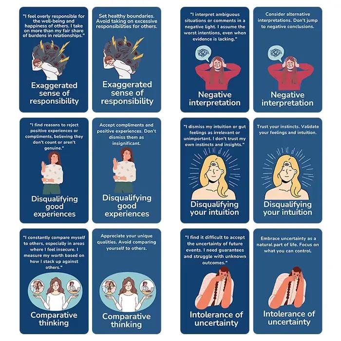 50 cartes flash pour améliorer les distorsions cognitives