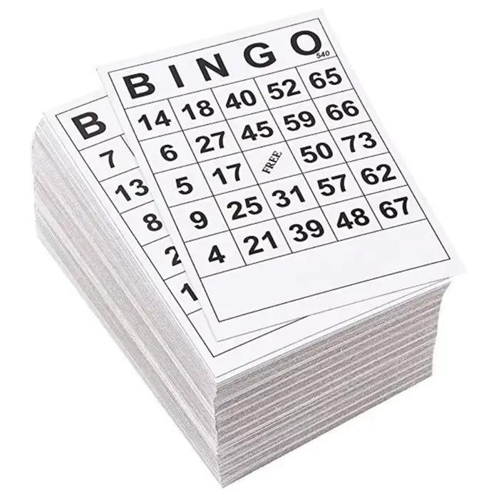 Cartes de jeu de Bingos jetables
