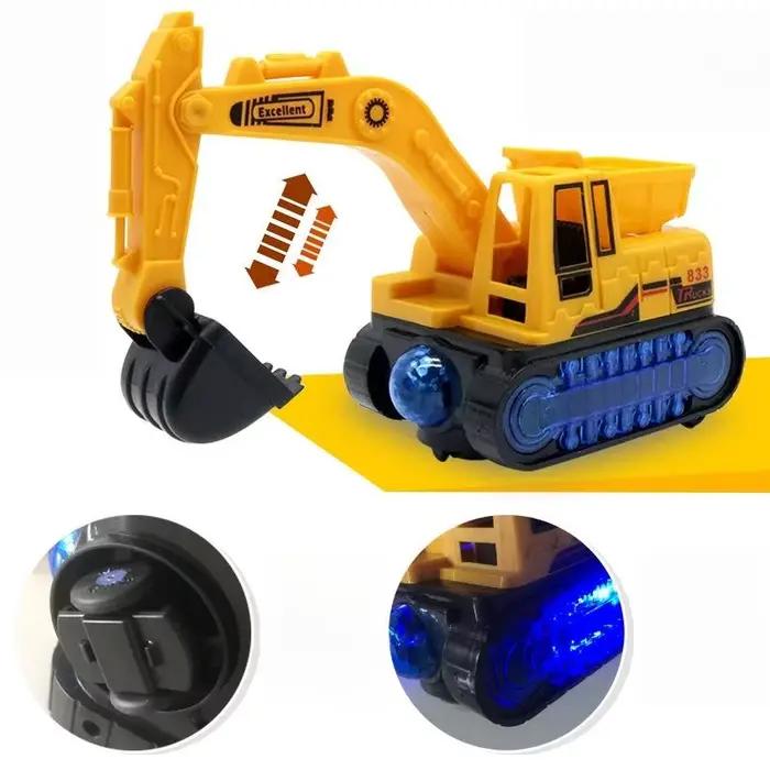 Jouet d'excavatrice électrique pour enfants, 1 pièce, avec sons et lumières interactifs pour les tout-petits