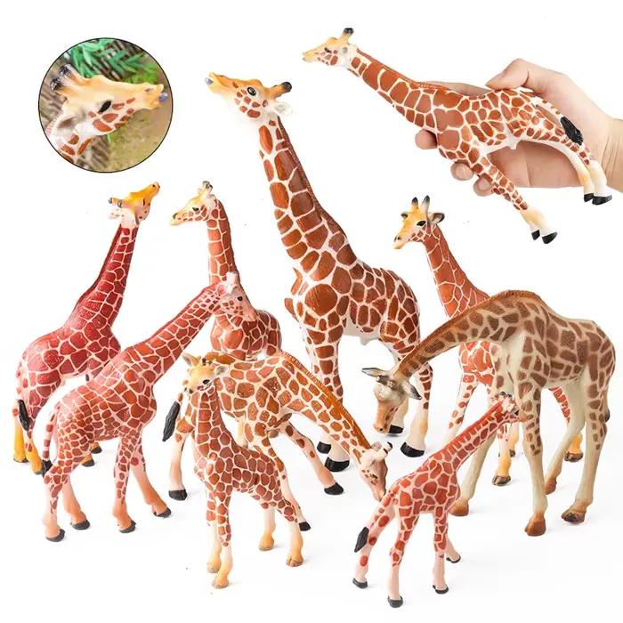 Oenux Zoo afrique Animal sauvage girafe Simulation modèle figurines d'action PVC éducatif mignon jouet pour les enfants