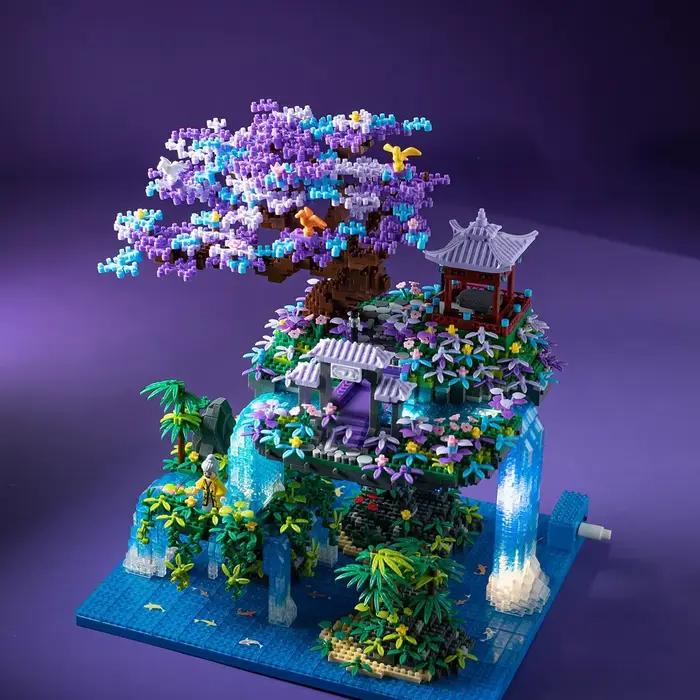1460 particules, blocs de construction du pavillon des fées, adaptés aux vacances, aux anniversaires, aux cadeaux du nouvel an, aux matériaux Abs, aux blocs de construction de couleurs mélangées