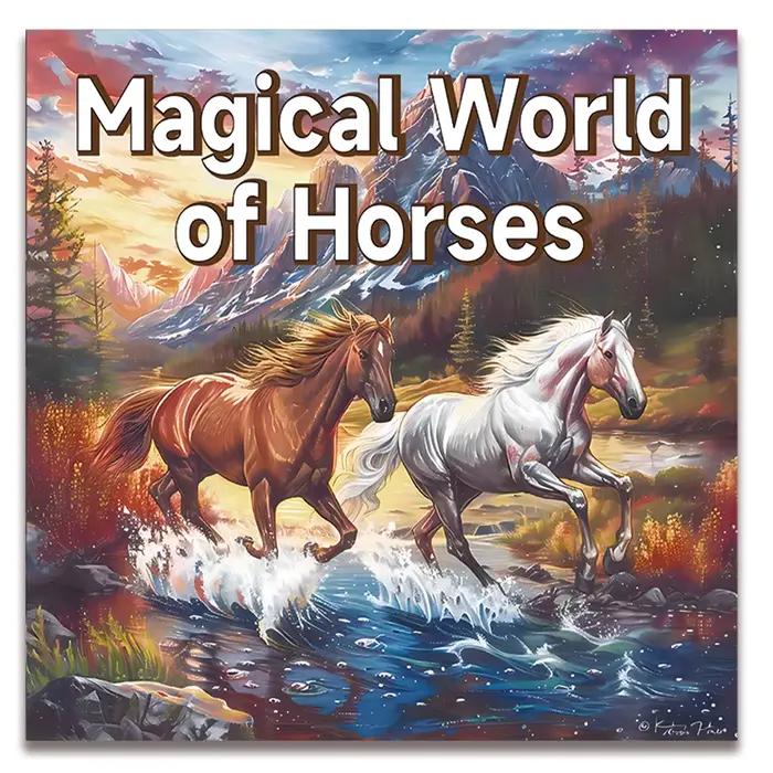Livre de coloriage du monde magique des chevaux, idées, thème Graffiti, peinture, dessin, 20 Pages, peint à la main, soulagement apaisant pour adultes