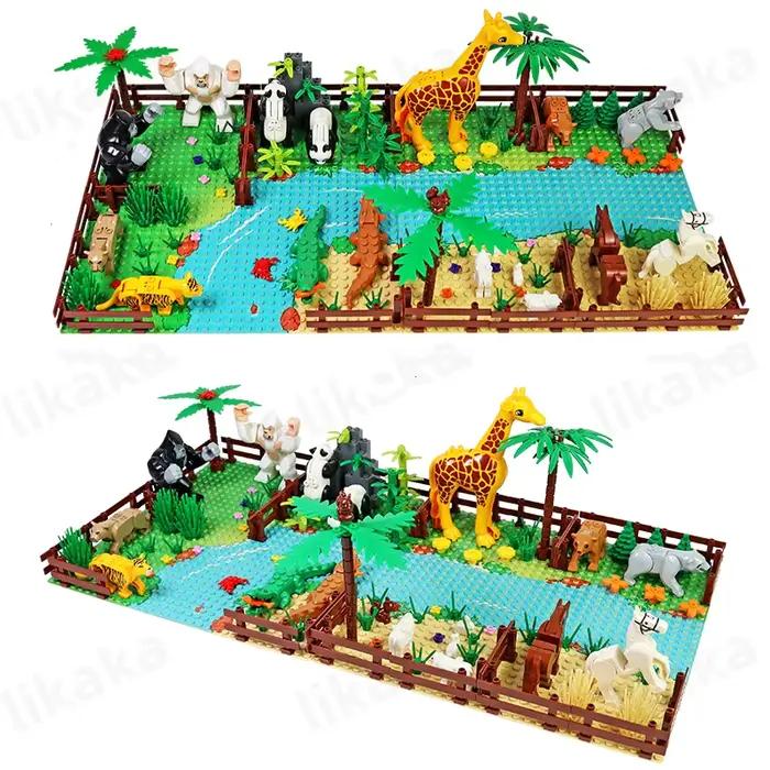 MOC Zoo – blocs de construction d'animaux, ensemble de jouets pour enfants, cadeau Montessori, blocs classiques compatibles, amis de la ville, animaux sauvages, jouet en briques