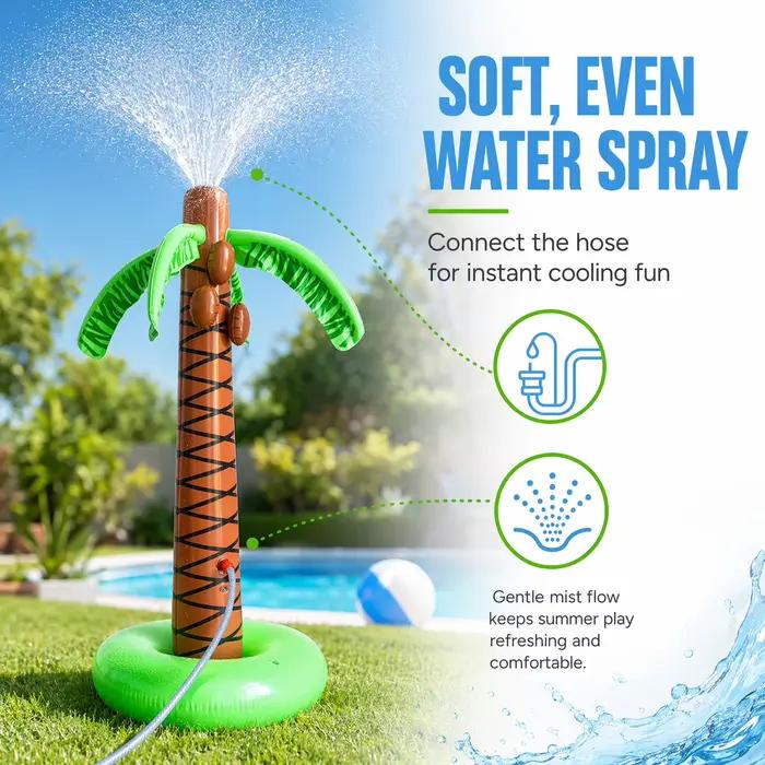 Jouet arroseur gonflable en forme de palmier Wonflex, jeu d'arrosage extérieur pour enfants, famille, été, piscine, plage, jardin, fête