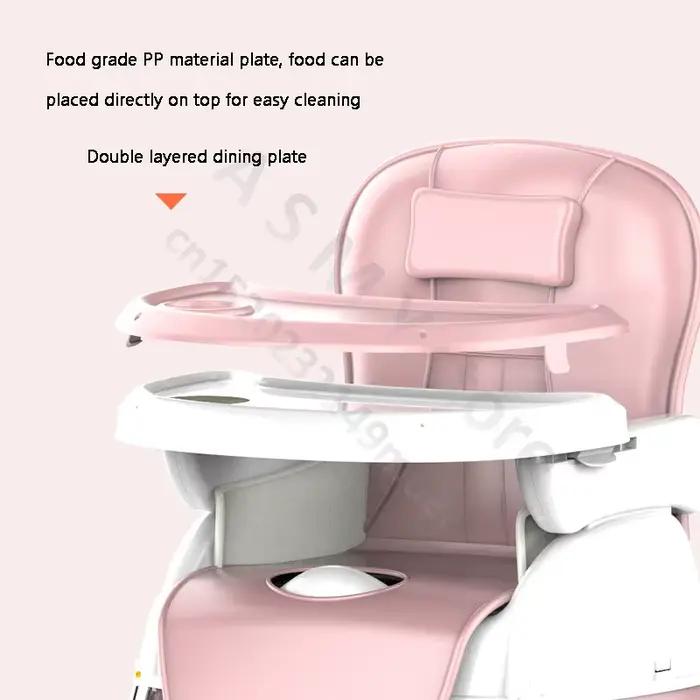 Chaise haute pliante pour bébé multifonctionnelle siège d'appoint réglable en hauteur pour nourrissons et jeunes enfants occasions spéciales et quotidienne