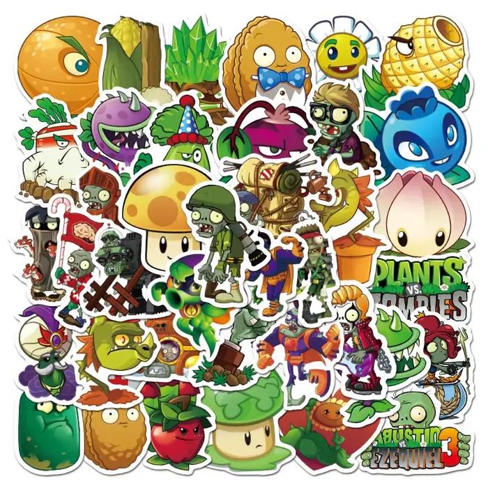 Autocollants pour enfants 50 pièces dessins animés Plants vs. Zombies mignons jeu classique occaions spéciales à offrir