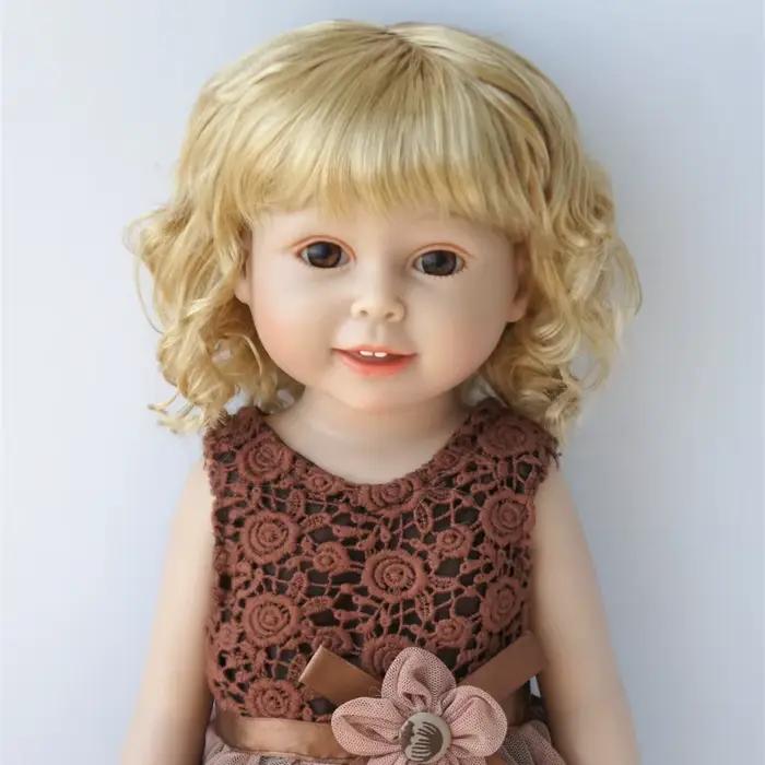 11-12 pouces 28-30CM légèrement dame boucles synthétique mohair BJD perruques bambin poupées Reborn poupée résine