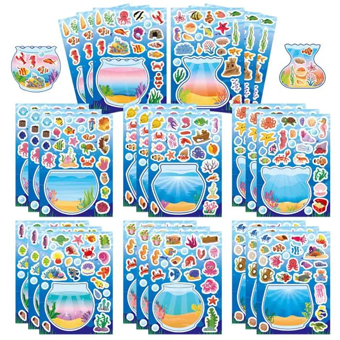 8/16 feuilles d'autocollants décoratifs marins pour baignoire