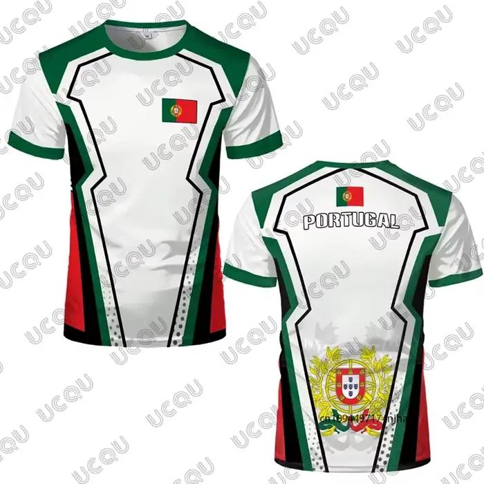 Maillot de football imprimé drapeau du Portugal été 2026 pour hommes et femmes, t-shirt de sport d'extérieur à manches courtes, décontracté pour enfants/adultes