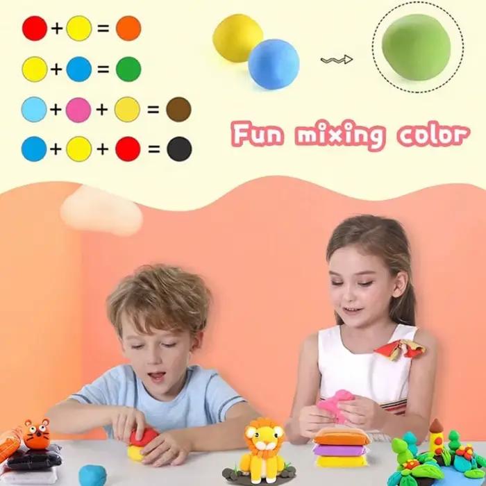 Argile séchée à l'air - Ensemble de 36 couleurs d'argile à modeler DIY