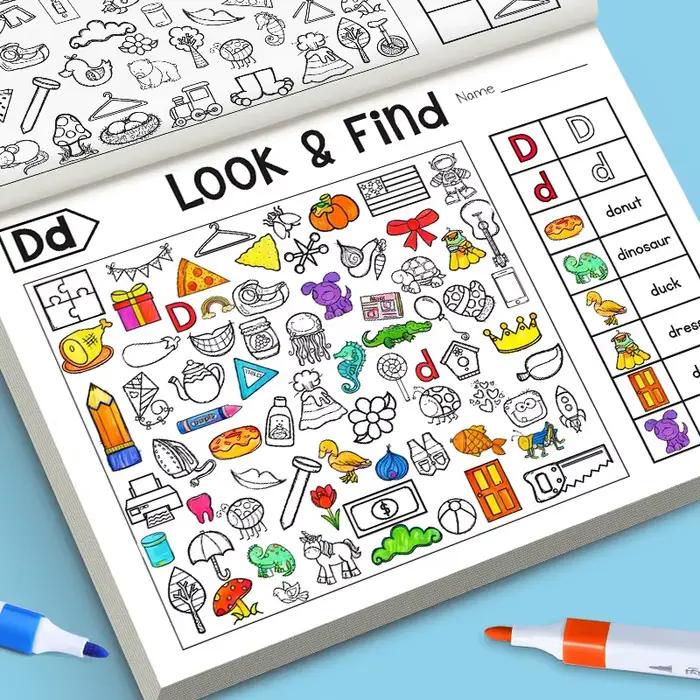 Livre d'activités à regarder et à trouver pour enfants avec des objets cachés