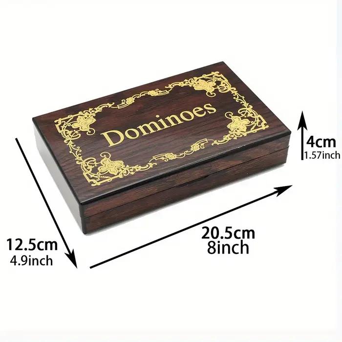 Ensemble de dominos classique en bois de qualité supérieure à six points pour le plaisir en famille avec une boîte de