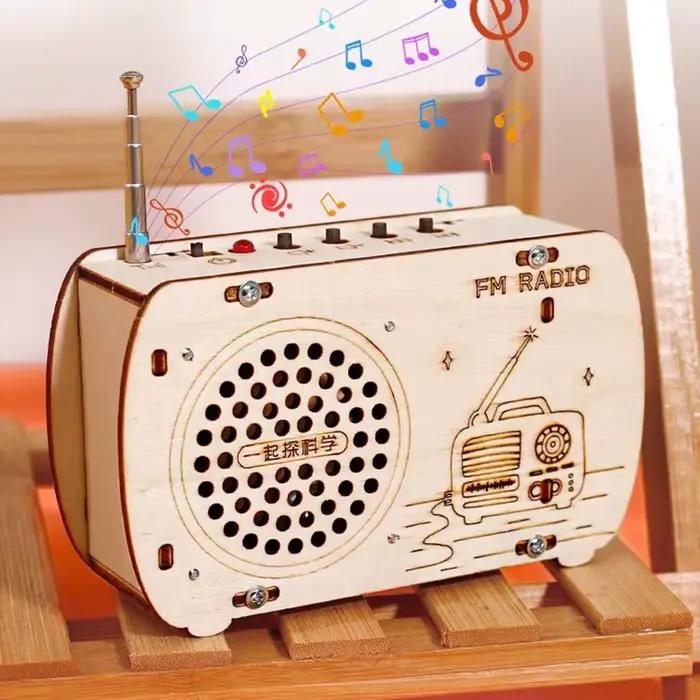 Kit Radio en Bois DIY Rétro FM – Jouet Éducatif STEM