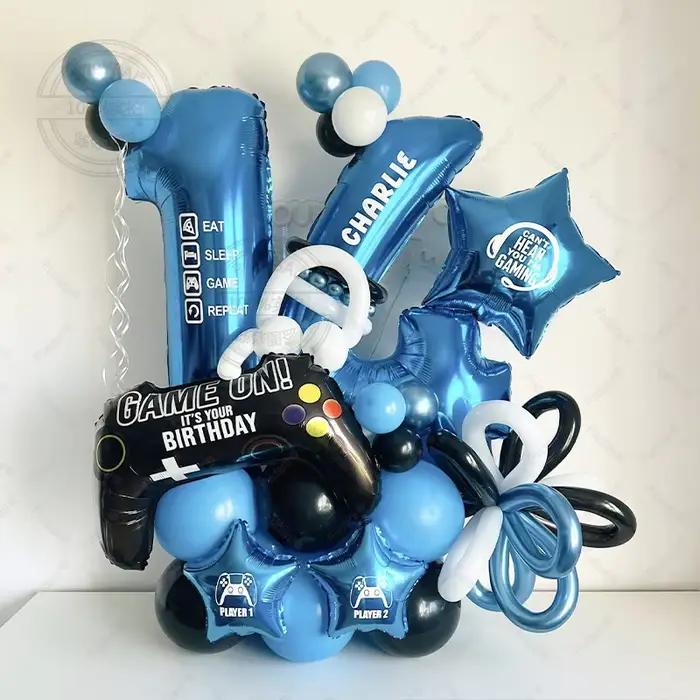 Ensemble d'anniversaire de jeu 48 pièces, adapté aux fêtes d'anniversaire, décorations de fête de jeu, fournitures de fête à thème de jeu