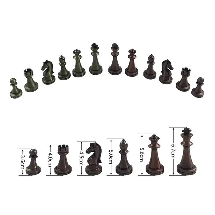 Classique En Alliage de Zinc Pièces D'échecs En Bois Échiquier Jeu