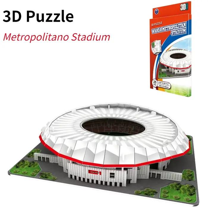 Puzzle de stade de football en papier 3D pour enfants