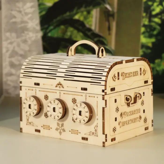 Puzzle 3D en bois, boîte au trésor à monter soi-même