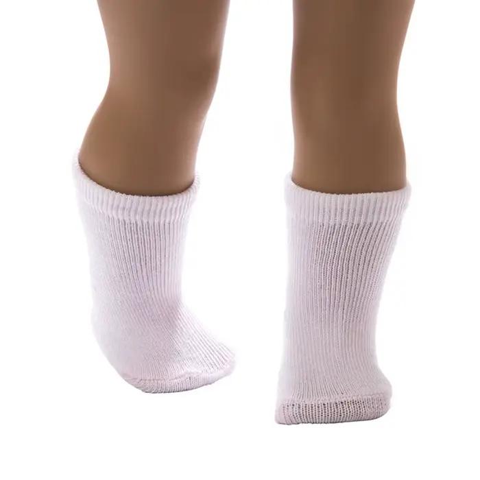 1 paire de chaussettes de couleur unie pour poupée de 18 pouces et vêtements