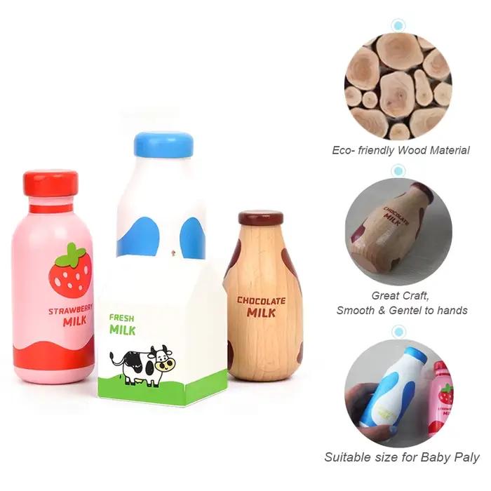 Jeu de Simulation de boissons au lait en bois pour enfants
