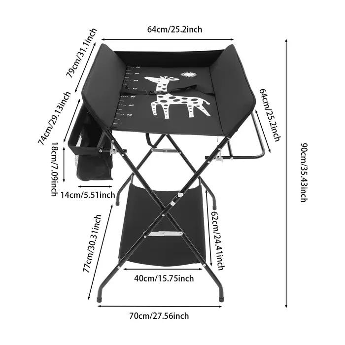 Table à langer pliable pour bébé avec étagères de rangement et coussin réglable hauteur pour bébés occasions spéciales change confortable parents