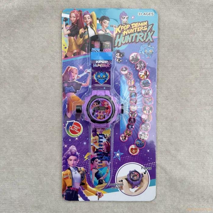 Montre de projection animée avec 24 images de dessins animés pour enfants, montre-bracelet numérique électronique à thème dessin animé, cadeau d'anniversaire pour les fans de dessins animés