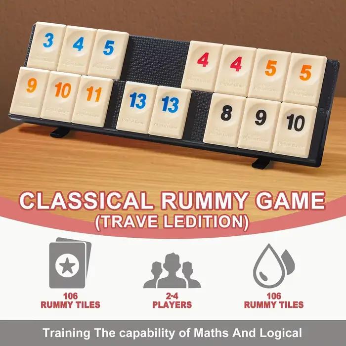 Jeu de Mahjong Numéroté 106 Tuiles Rummy