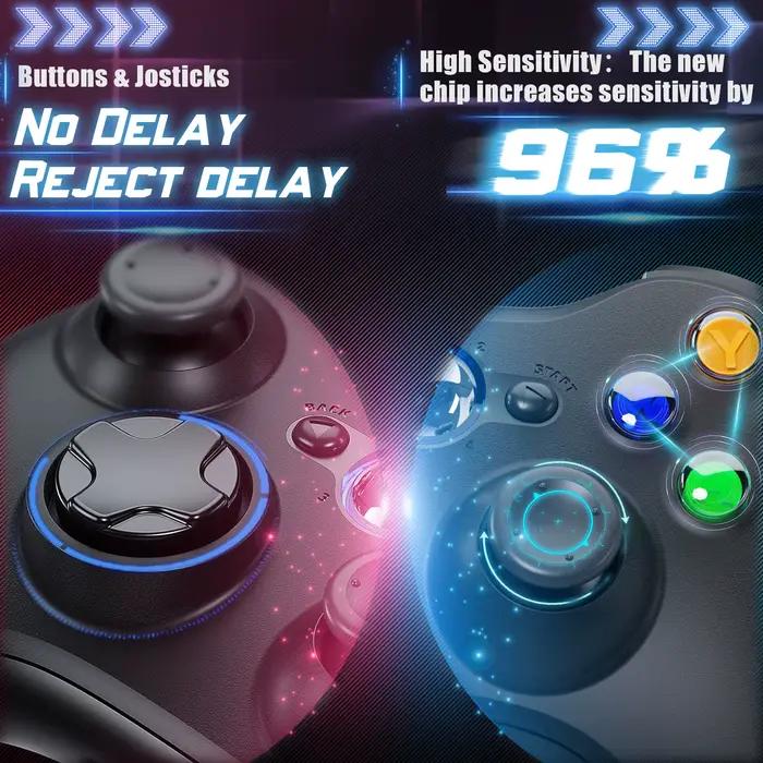 Contrôleur de jeu GAMROMBO pour Xbox 360/mince/console PC manette de jeu sans fil/filaire avec poignée ergonomique manette de jeu améliorée sans dérive