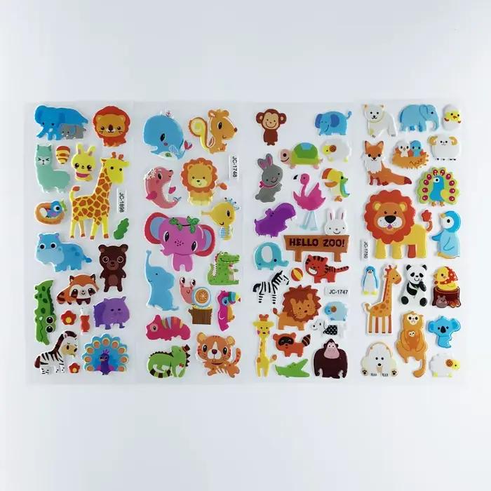 Autocollants animaux de Zoo de dessin animé imperméables