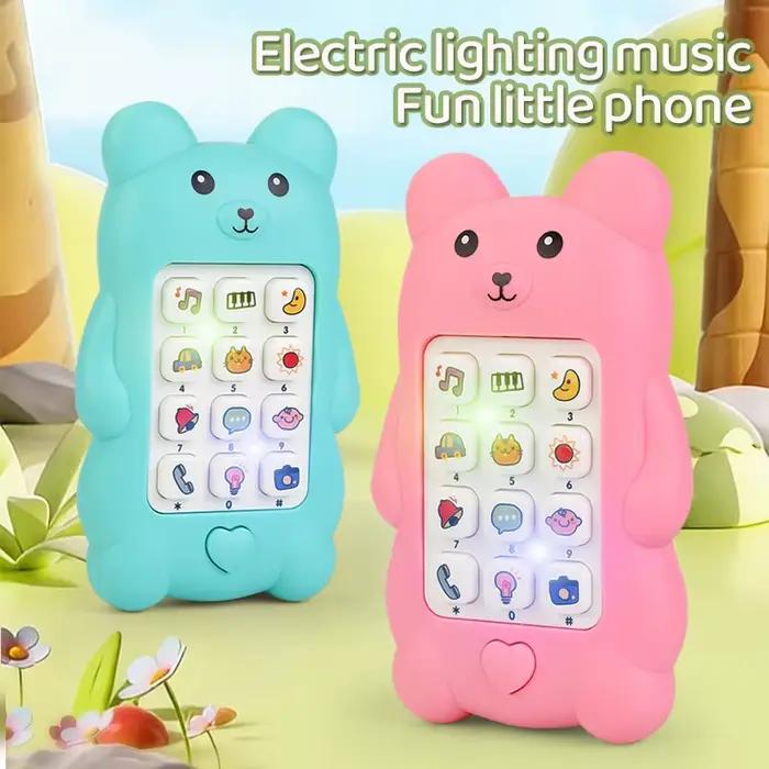 Jouet téléphone musical pour bébé en forme d'ours mignon