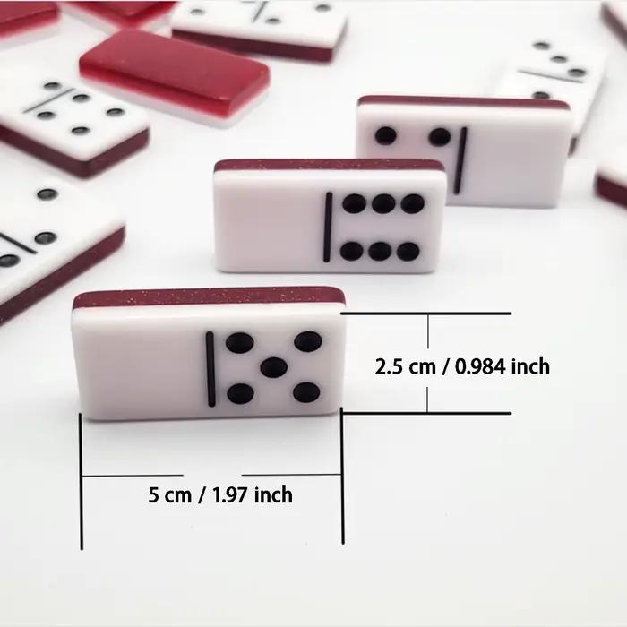 Dominos à double couche 28 pièces noires et blanches avec effets paillettes pour adolescents et adultes occasions familiales et sociales