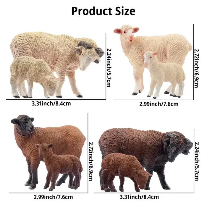 8 pièces Simulation mouton ferme modèle Animal jouet Mini merino