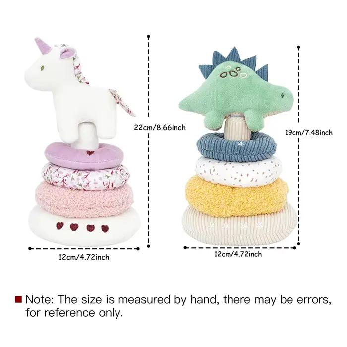 Jouet à empiler en peluche licorne pour bébé cadeaux garçons filles développement sensoriel dessin animé jeu doux occasions spéciales