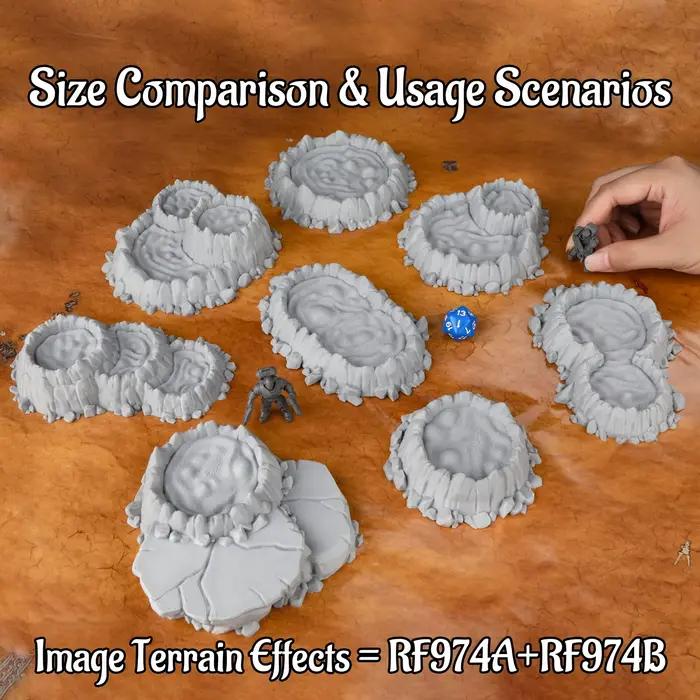 Ensemble de terrain de jeu de rôle volcanique