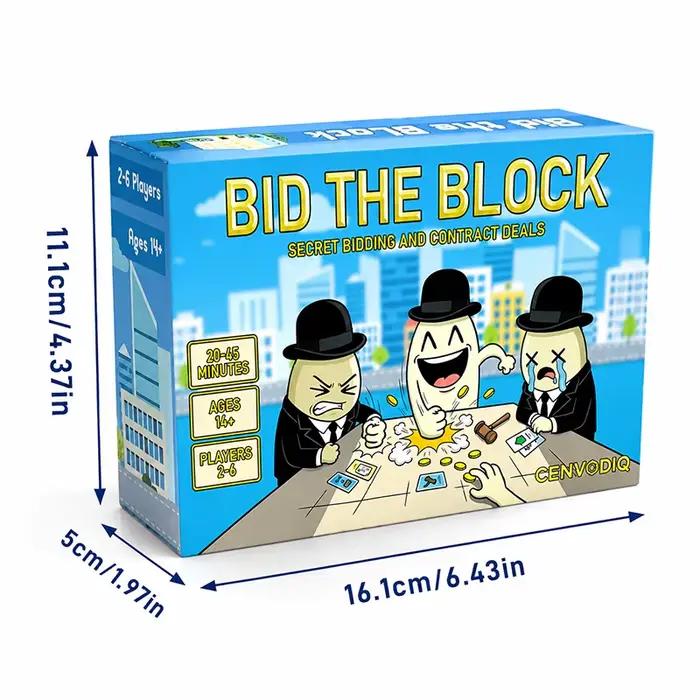 Jeu de cartes Bid the Block Real Estate pour 2 à 6 joueurs