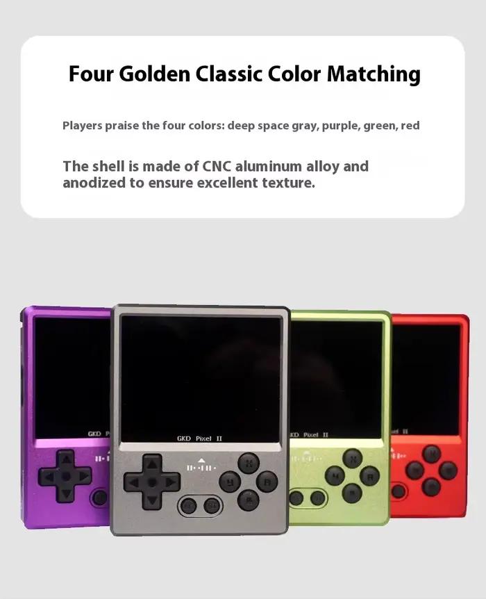 Console de jeu portable GKD Pixel 2, jeu d'arcade rétro nostalgique, corps entièrement en métal, alliage d'aluminium CNC, cadeau d'anniversaire