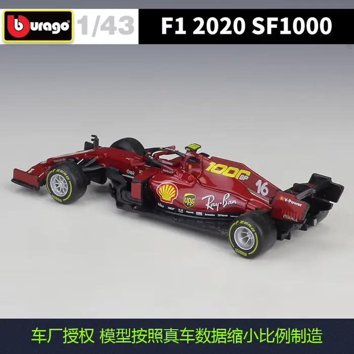 1:43 Ferrari F1 Voiture Saison 2020 Sf1000 # 5 # 16 équipe de voitures de course 1000e anniversaire Simulation alliage voiture Collection cadeau jouet affichage
