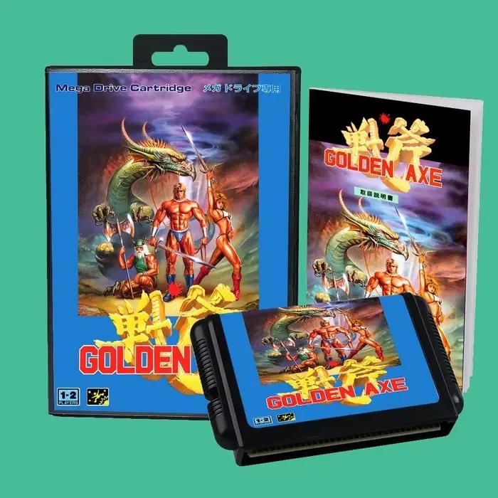Cartouche de jeu Link 11 Golden Axe 1 2 3 version japonaise pour SEGA Mega Drive Genesis 16 bits, boîte et manuel inclus, 18 jeux au choix