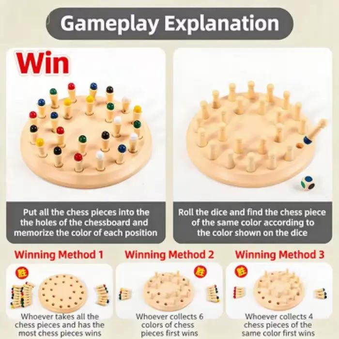 Jeu d'échecs mémoire Gowinbaby : Jeux de société familiaux pour enfants et adultes