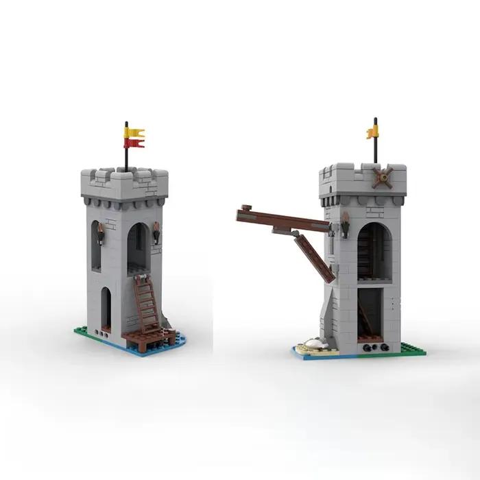 Jouet de blocs de construction MOC – ensemble de modèles de marché médiéval en bord de mer pour assemblage créatif – un cadeau festif adapté à tous les passionnés