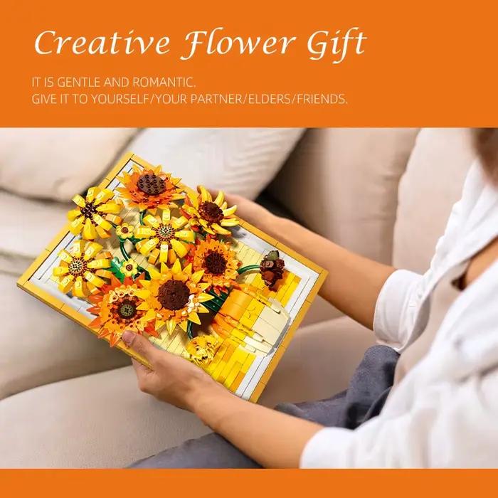 Van Gogh tournesols 3D bricolage cadre de Puzzle blocs de construction Kit pour adultes