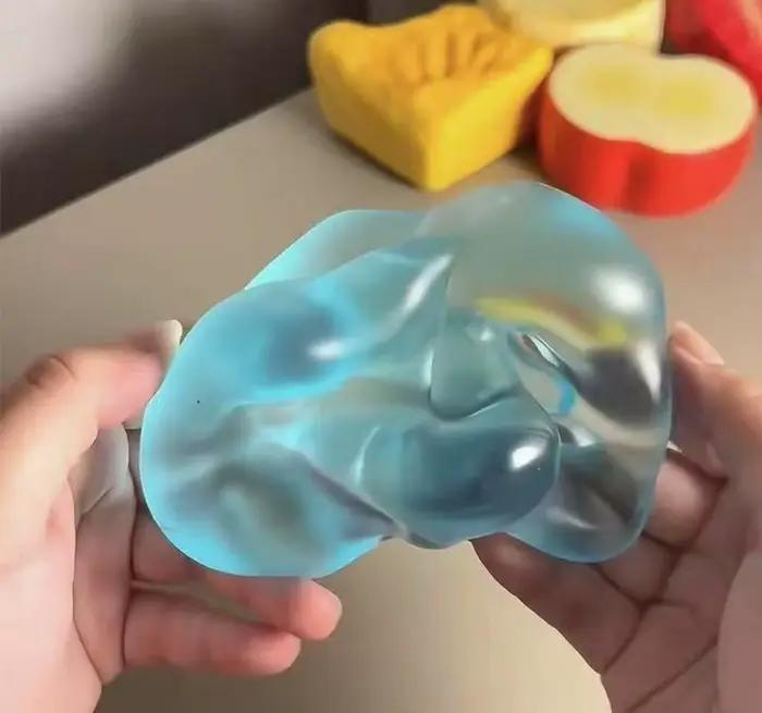 Jouets Squishy Anti-Stress en Maltose Bleue