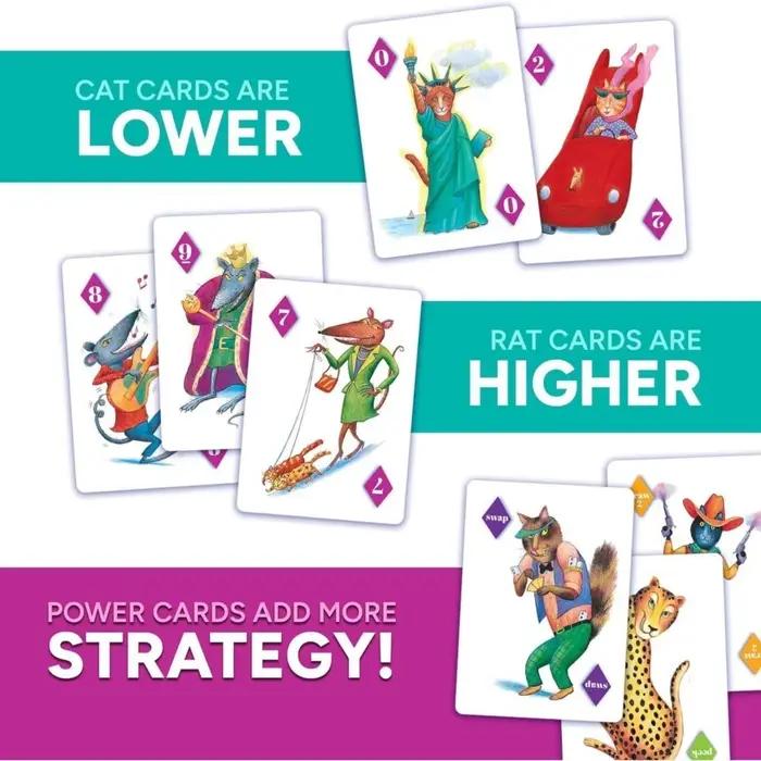 Jeu de cartes Rat A Tat Cat Fun Numbers avec thème animal et nature pour enfants et adultes occasions spéciales famille amis