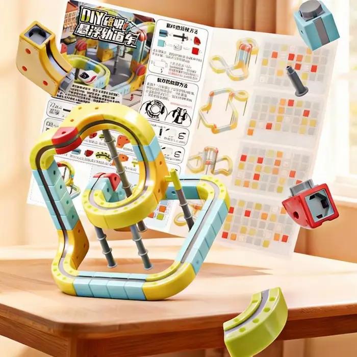 Train électrique magnétique, circuit magique, voiture DIY, jouet cube, modèle créatif éducatif, voitures sur rail, cadeaux pour enfants garçons