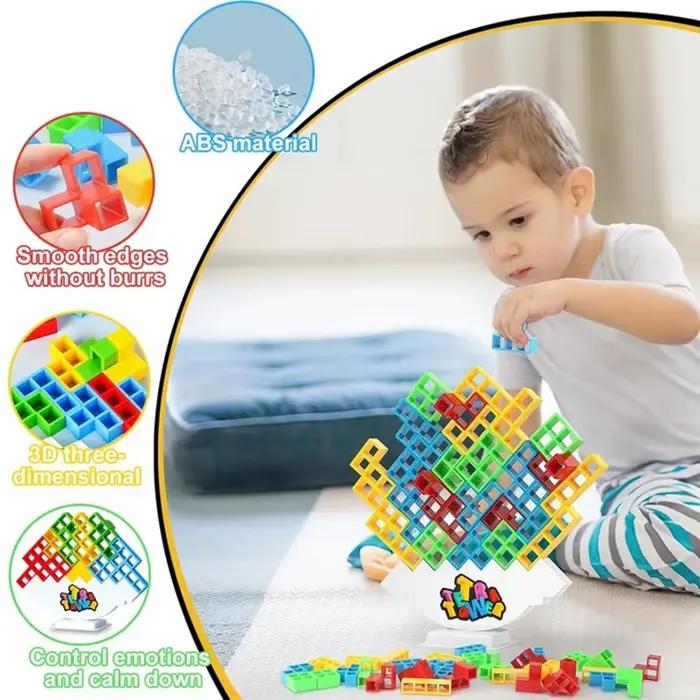 Tetra tour Balance blocs empilables jeu bloc de construction brique jouet de bureau jeux de société 2 joueurs fête de famille jeu amusant enfant cadeau