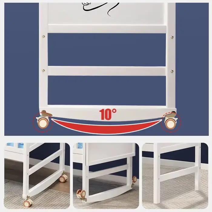 Ensemble complet de berceau de bébé en bois blanc avec moustiquaire et literie en latex naturel et coir pour enfants de 0-6 ans occasions spéciales