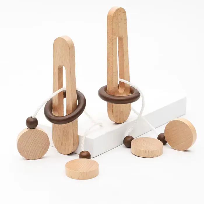 Jeu de déverrouillage intelligent : Casse-tête en bois Montessori pour enfants et adultes – Jeu de réflexion et de décompression